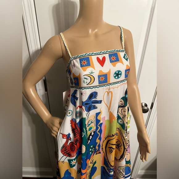 NIP-Le Soleil Graphic High Waisted Dress w/pockets - Picture 10 of 10